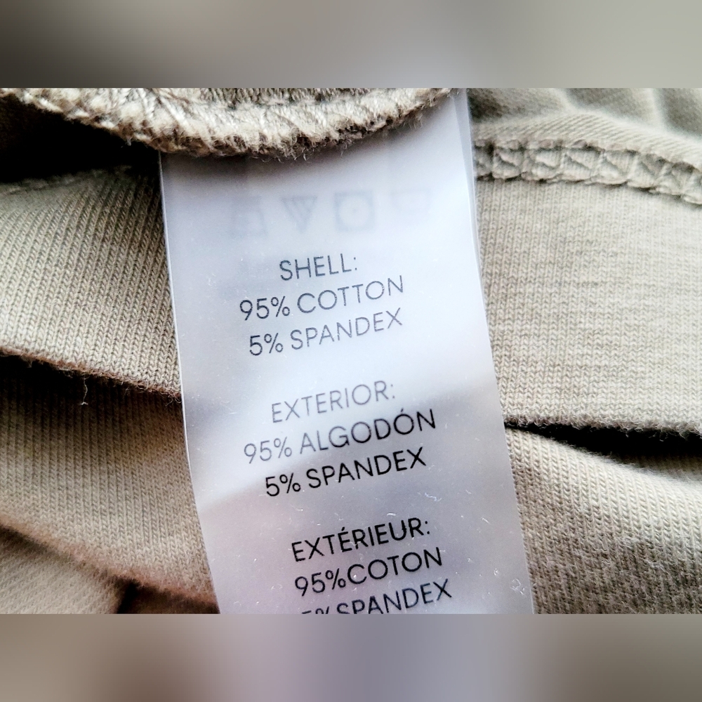 Calvin Klein Khaki/Olive Green Hooded Dress with Gold Logo Stretch Cotton 2X - Picture 8 of 15